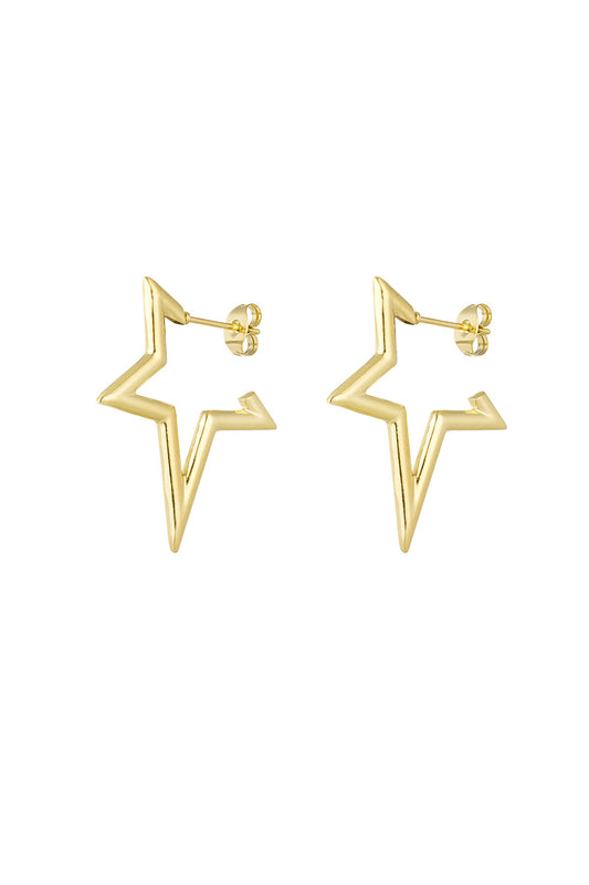 Star gazing earrings - goud