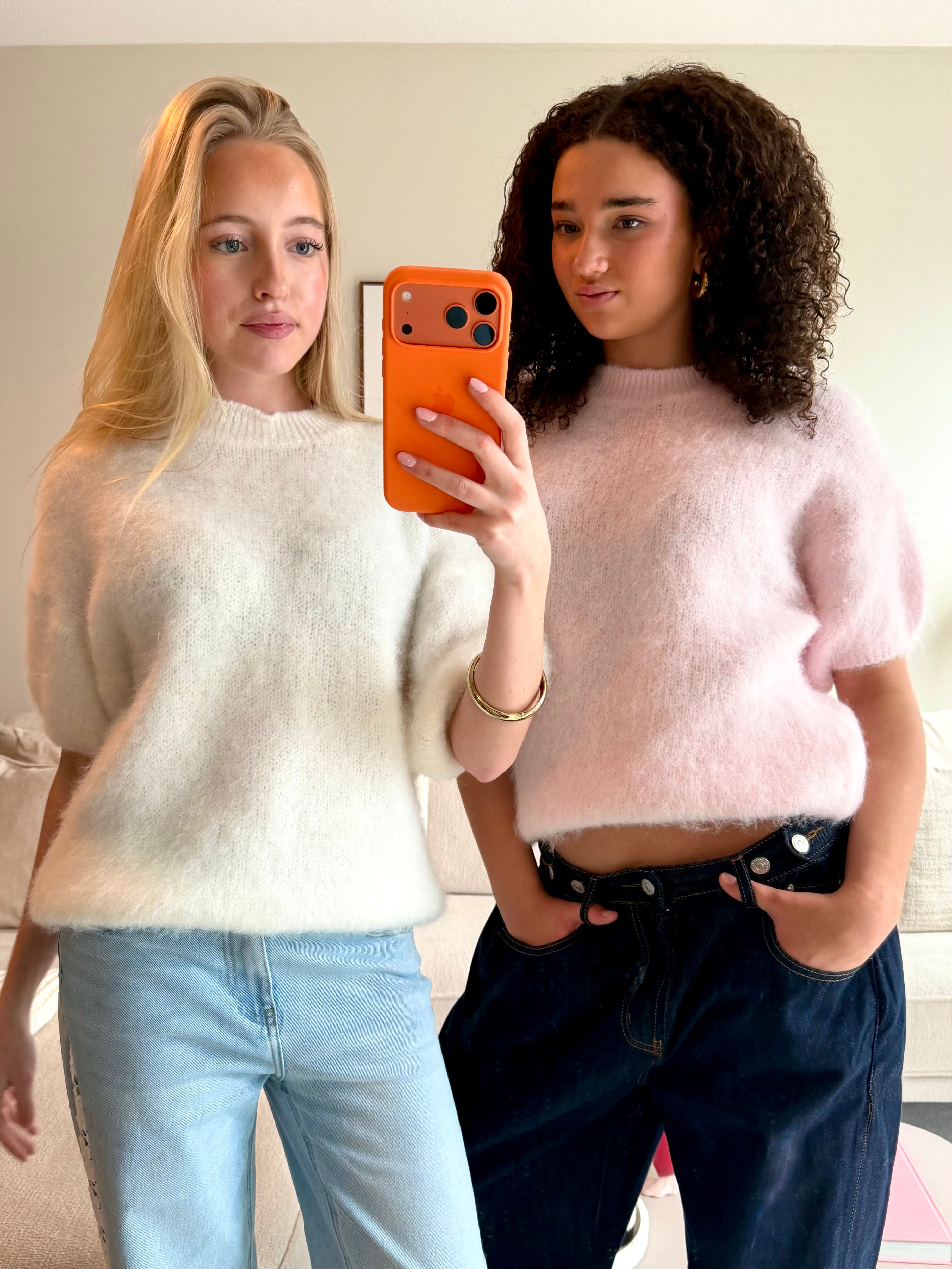 Faye knit short sleeve - baby roze