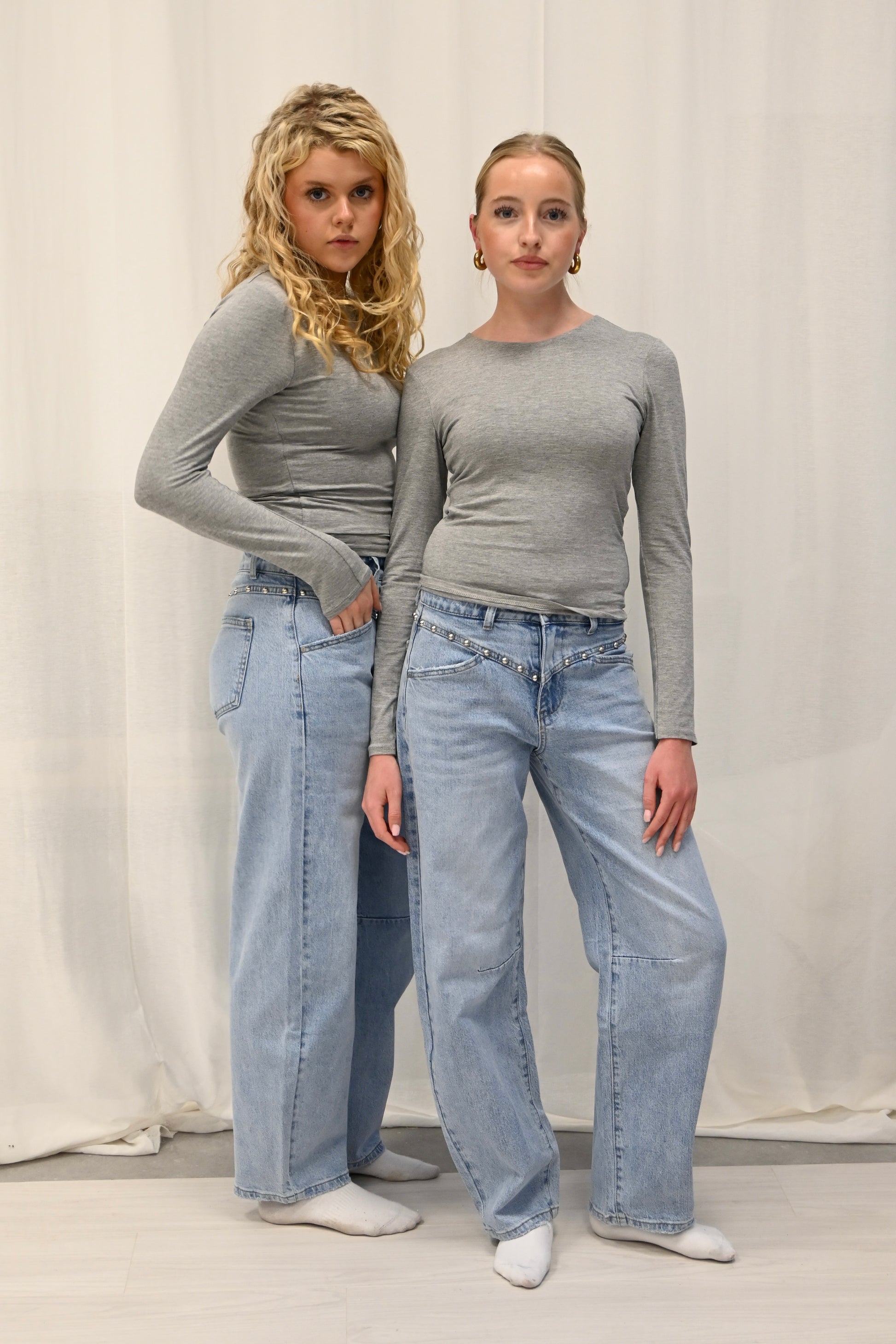 Studded balloon jeans - blue