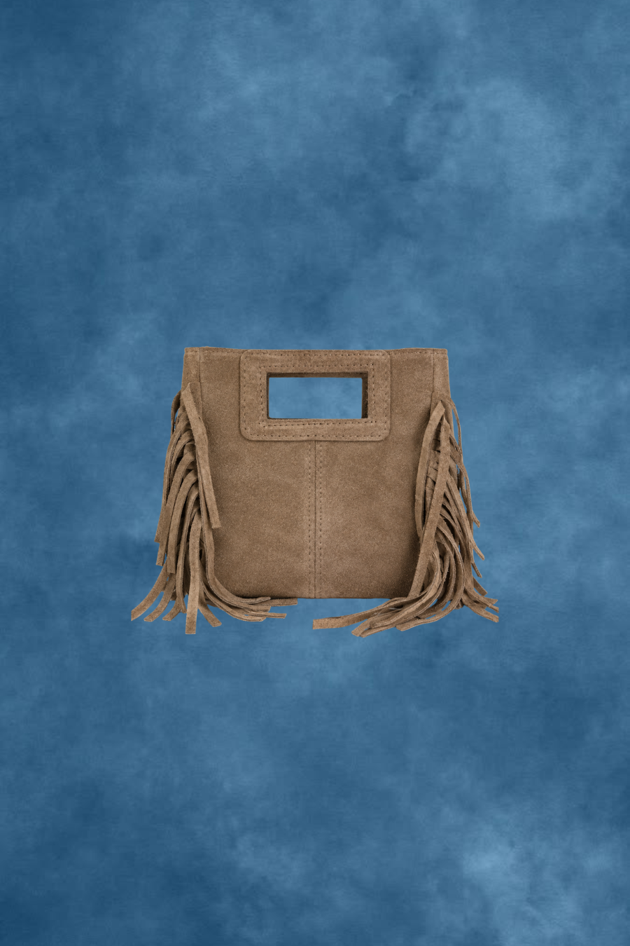Wildleder-Fransentasche - Taupe
