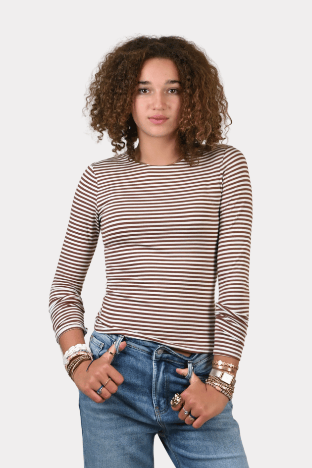 Basic-top-long-striped-wit-bruin-fashiontiger-1