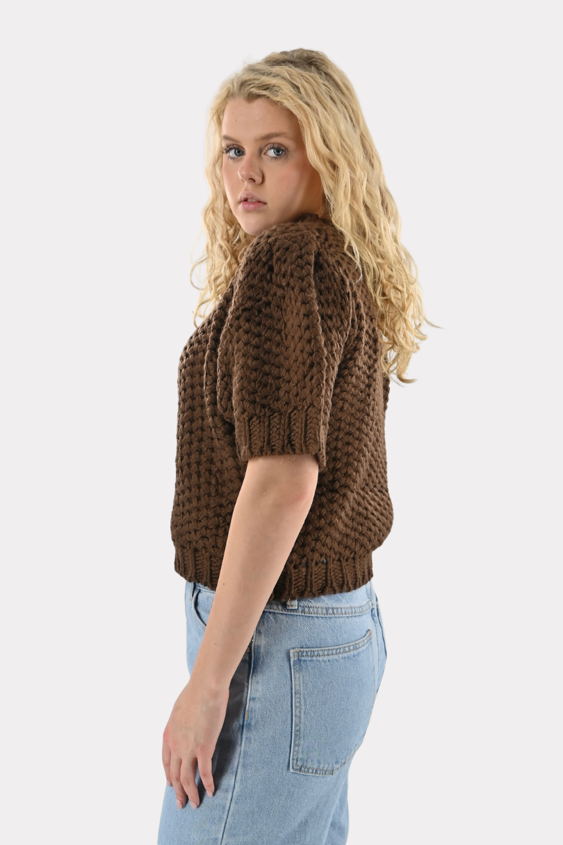 Brownie knitted top - bruin - fashiontiger 2