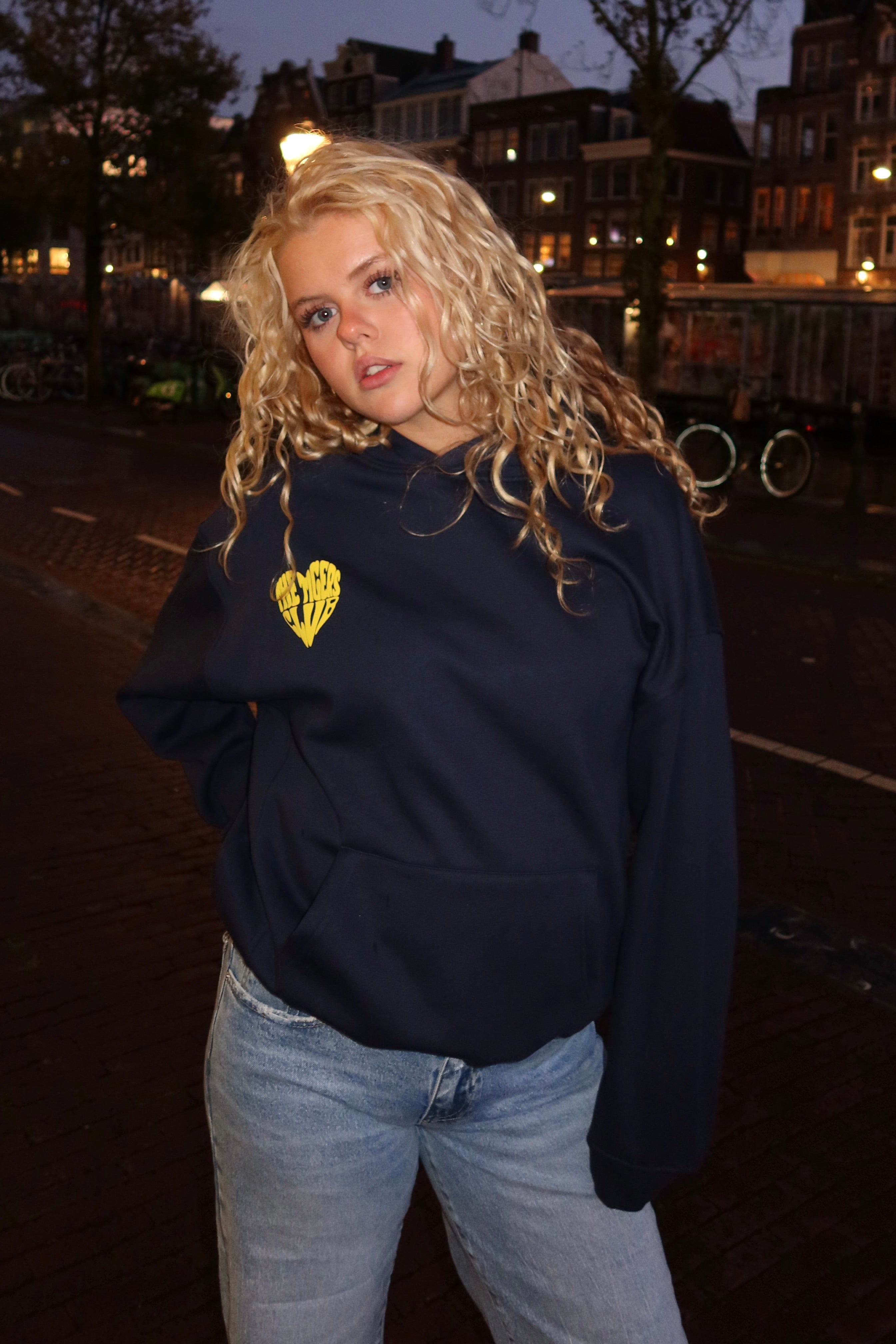 Love Tigers Hoodie - Marineblau