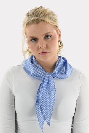 Karo-Schal - blau - Fashiontiger 1