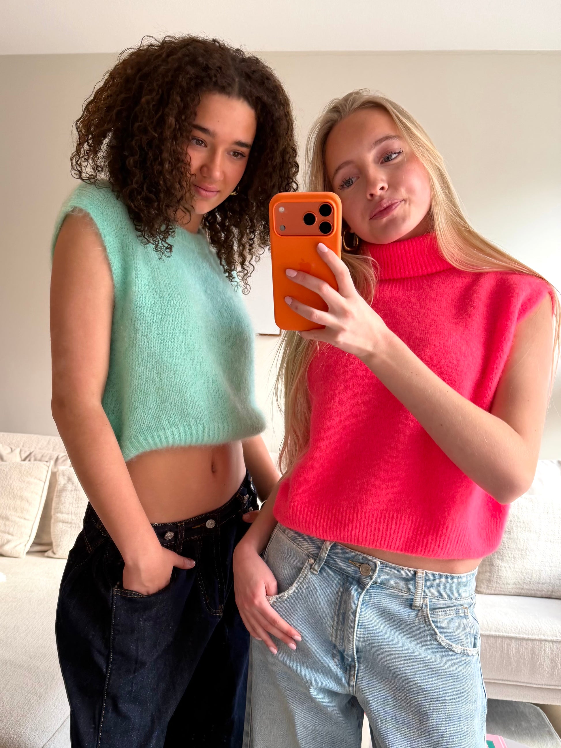 Cozy high knit - coral - Fashiontiger 3