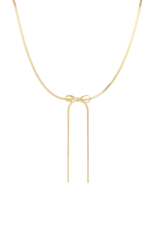 Bow necklace - Goud