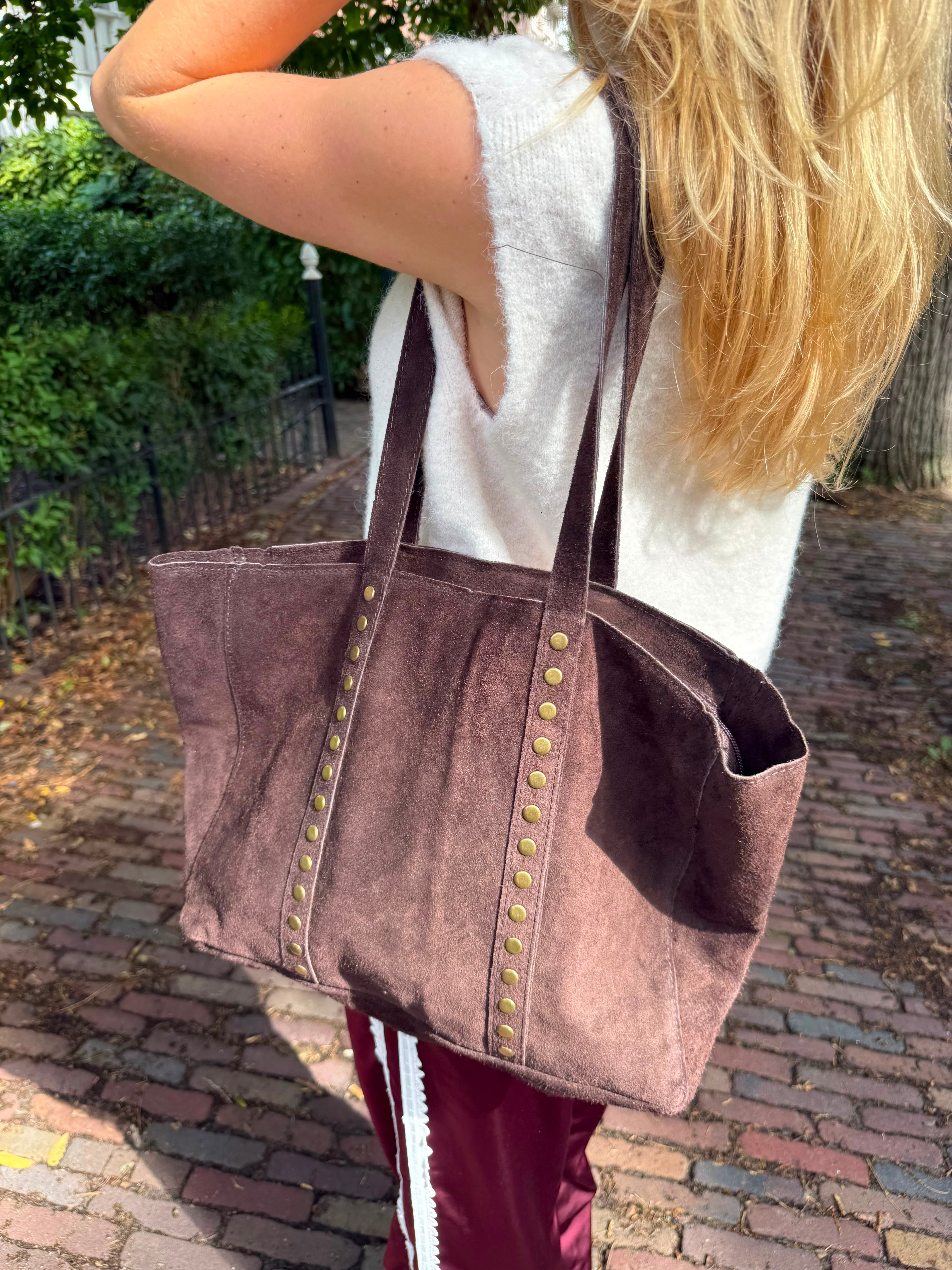 Studs bag - donkerbruin