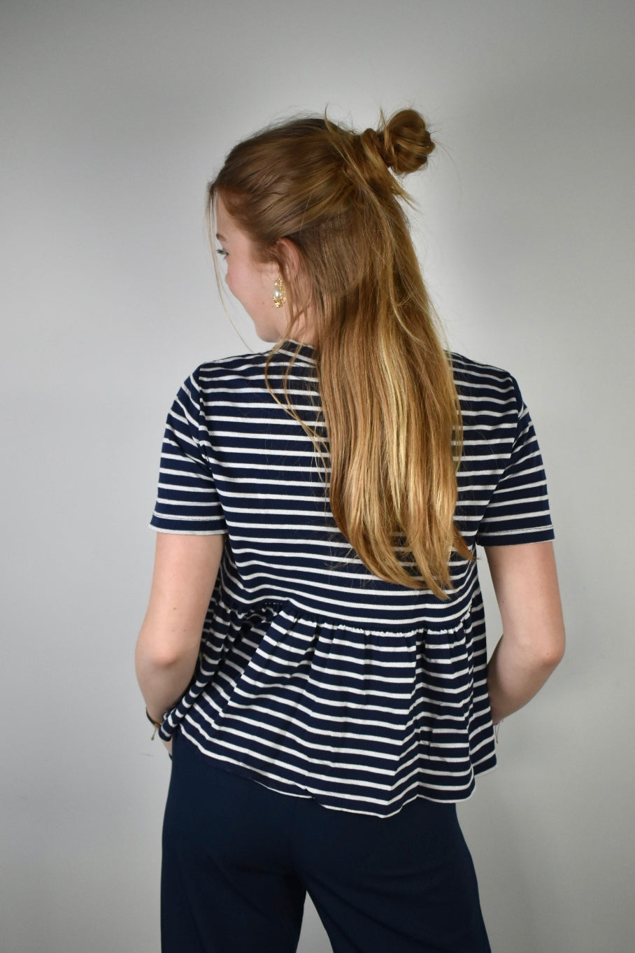 Striped top - white