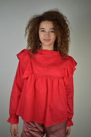 Ruffle blouse - rood