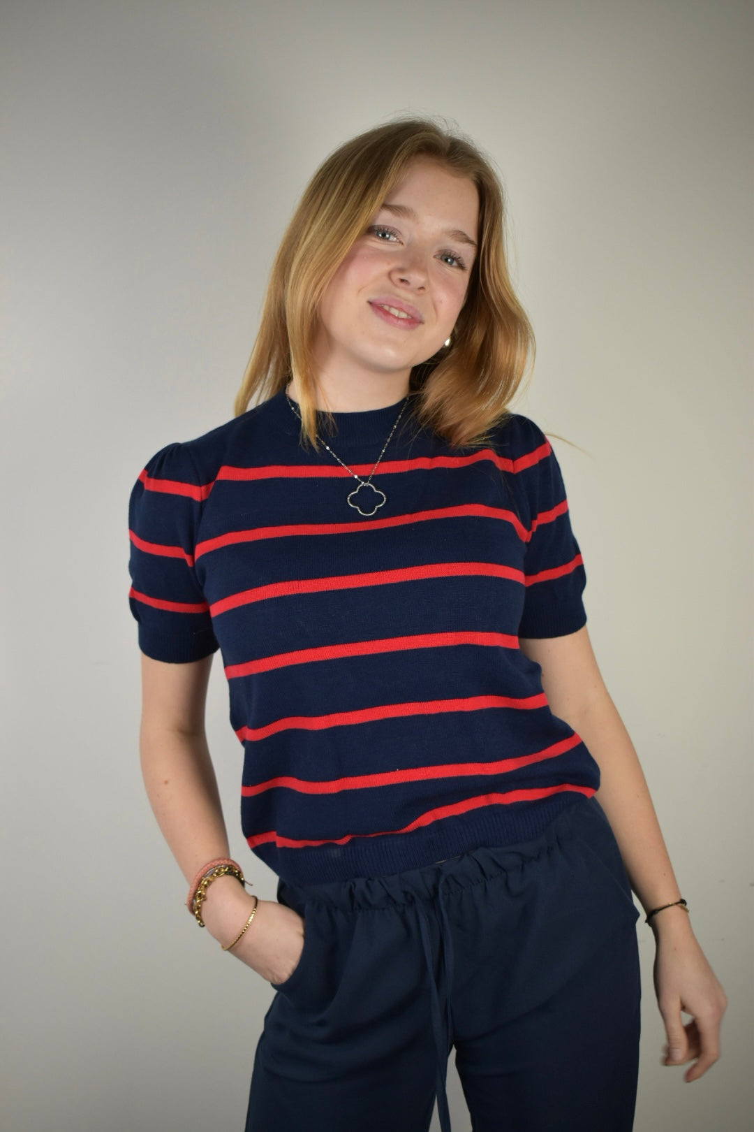 Poppy top - navy