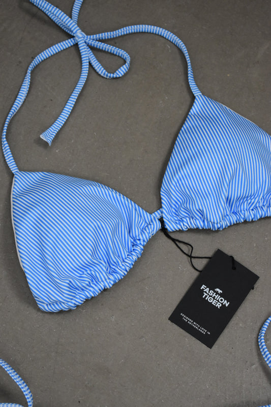 Striped bikini - blauw/wit