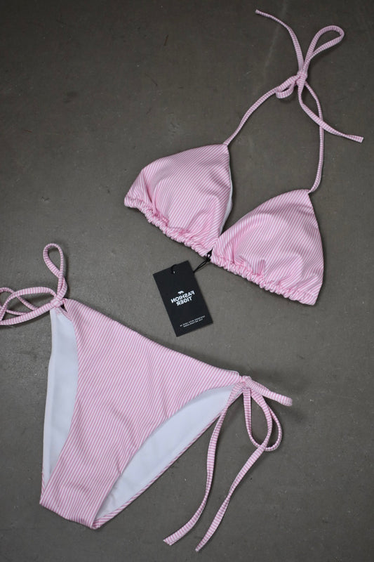 Striped bikini - roze/wit