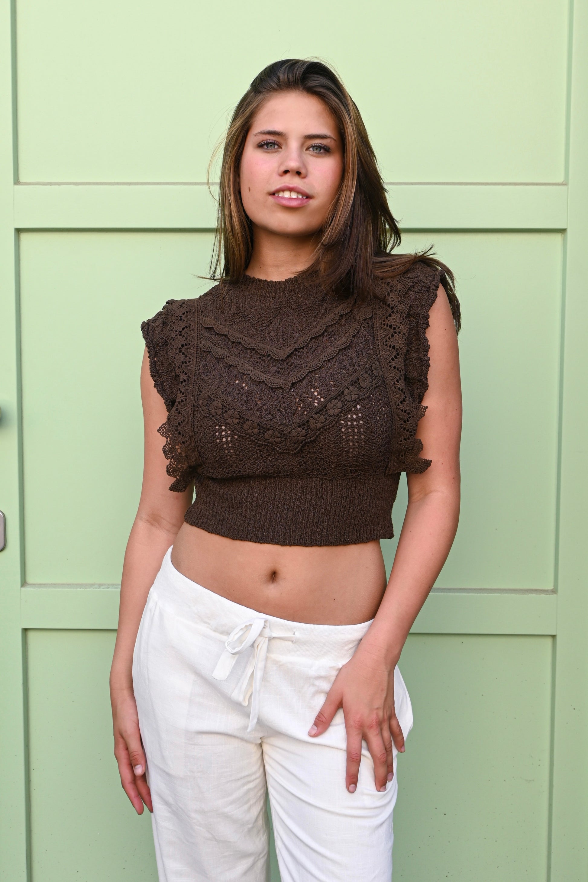 Palm top - brown