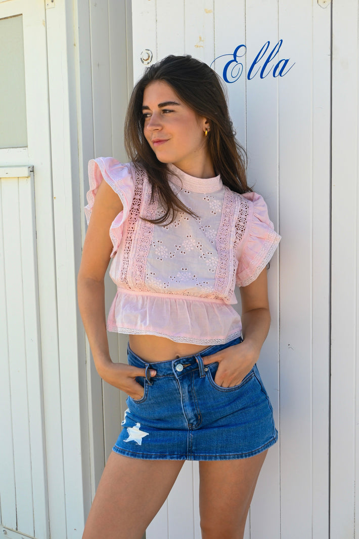 Sweet blossom blouse - baby roze