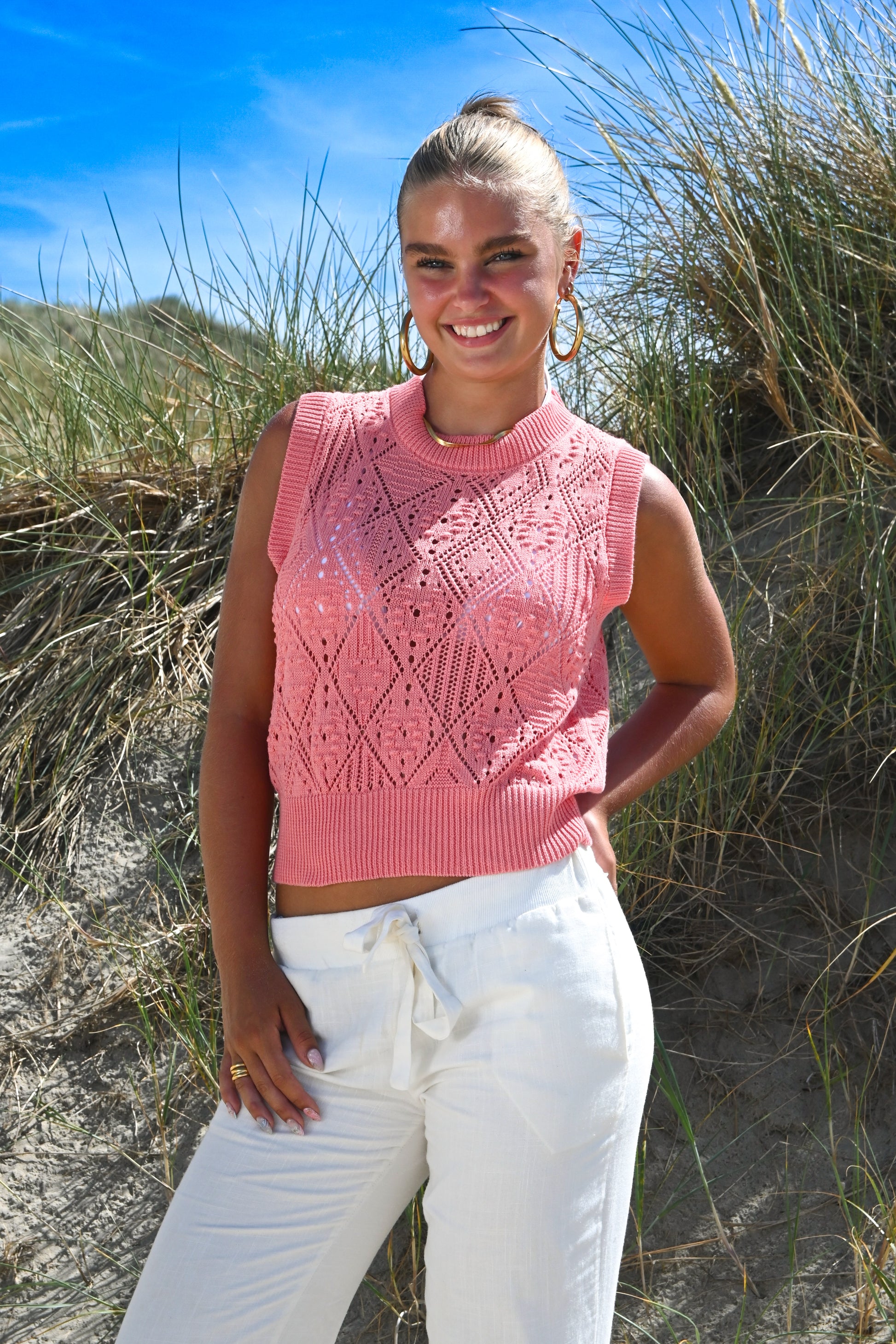 Top coquillage - rose