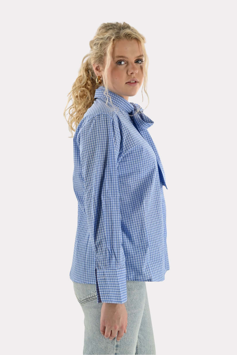 Downtown bow blouse - blauw - Fashiontiger 3
