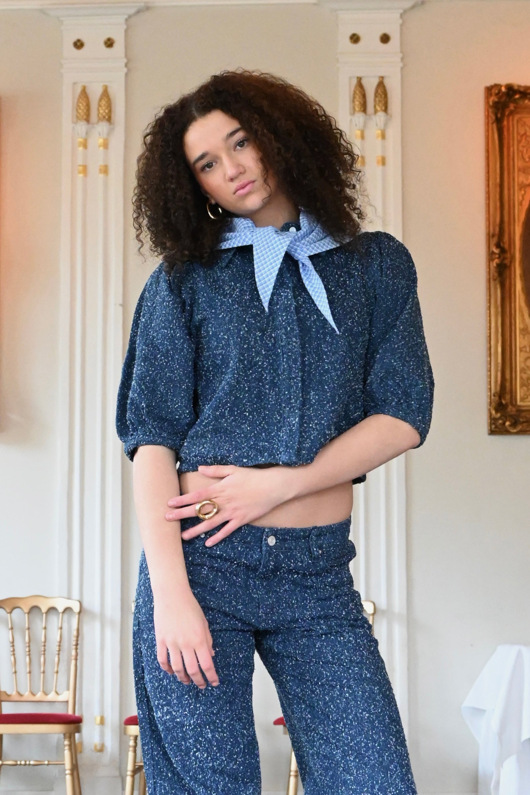 Check me scarf - blauw