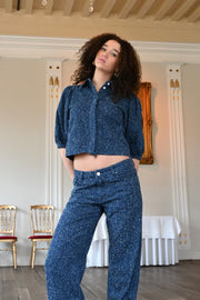 Denim glow top - blue