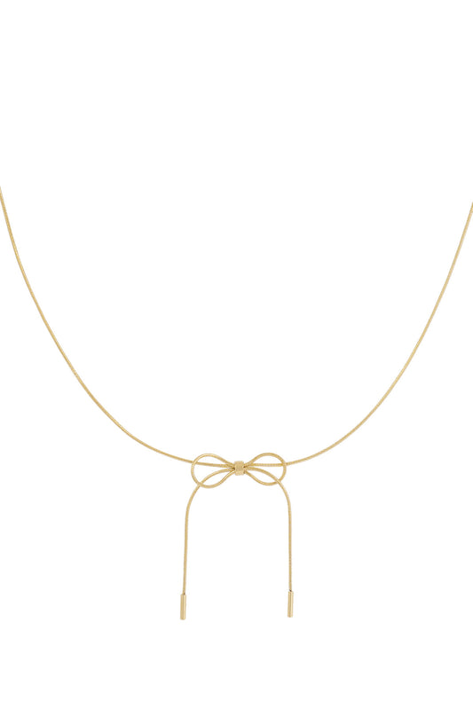 Put a bow on it necklace - Goud