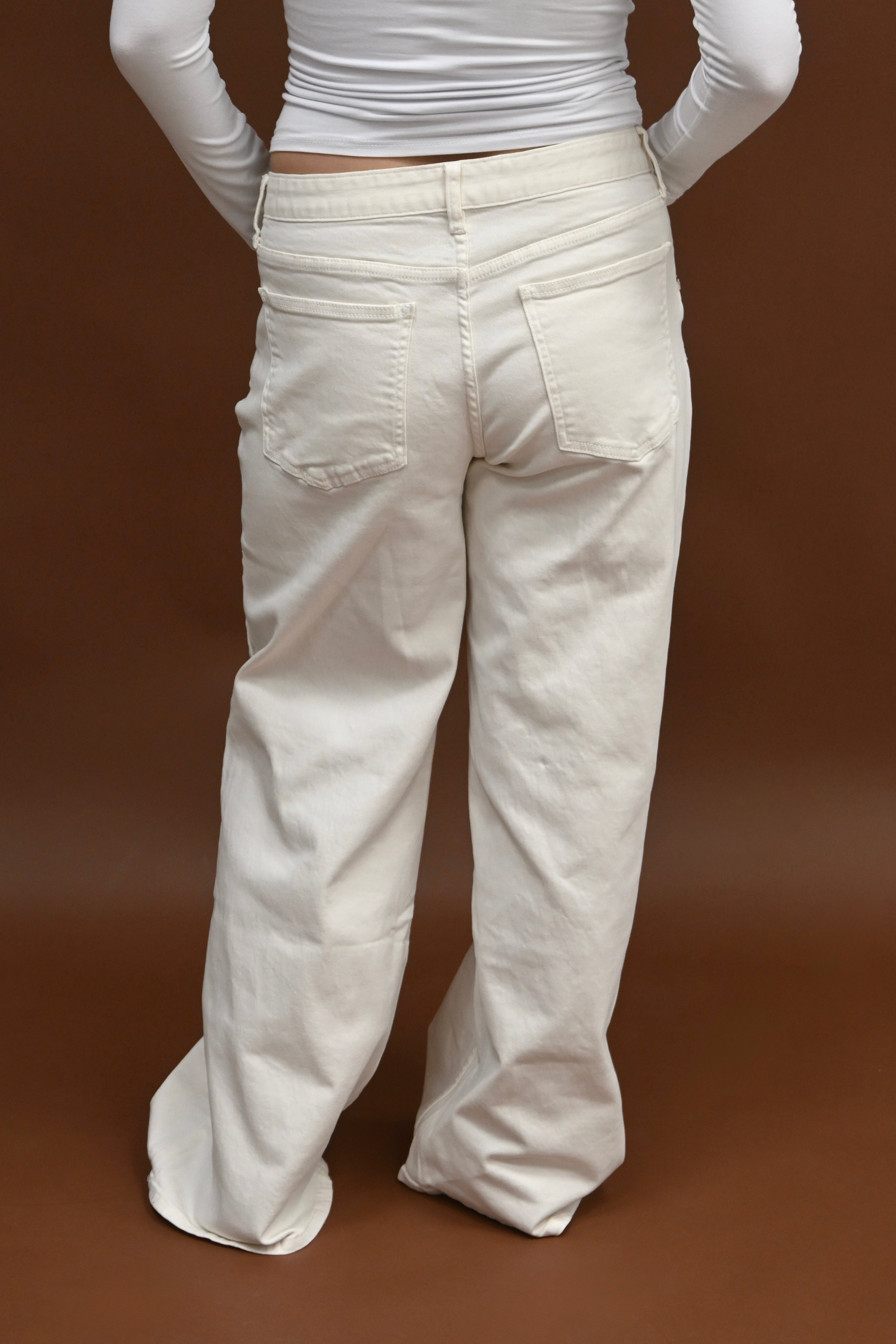 Jeans larges "Calm" - crème