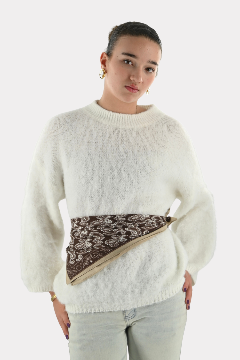 Boho écharpe paisley - marron