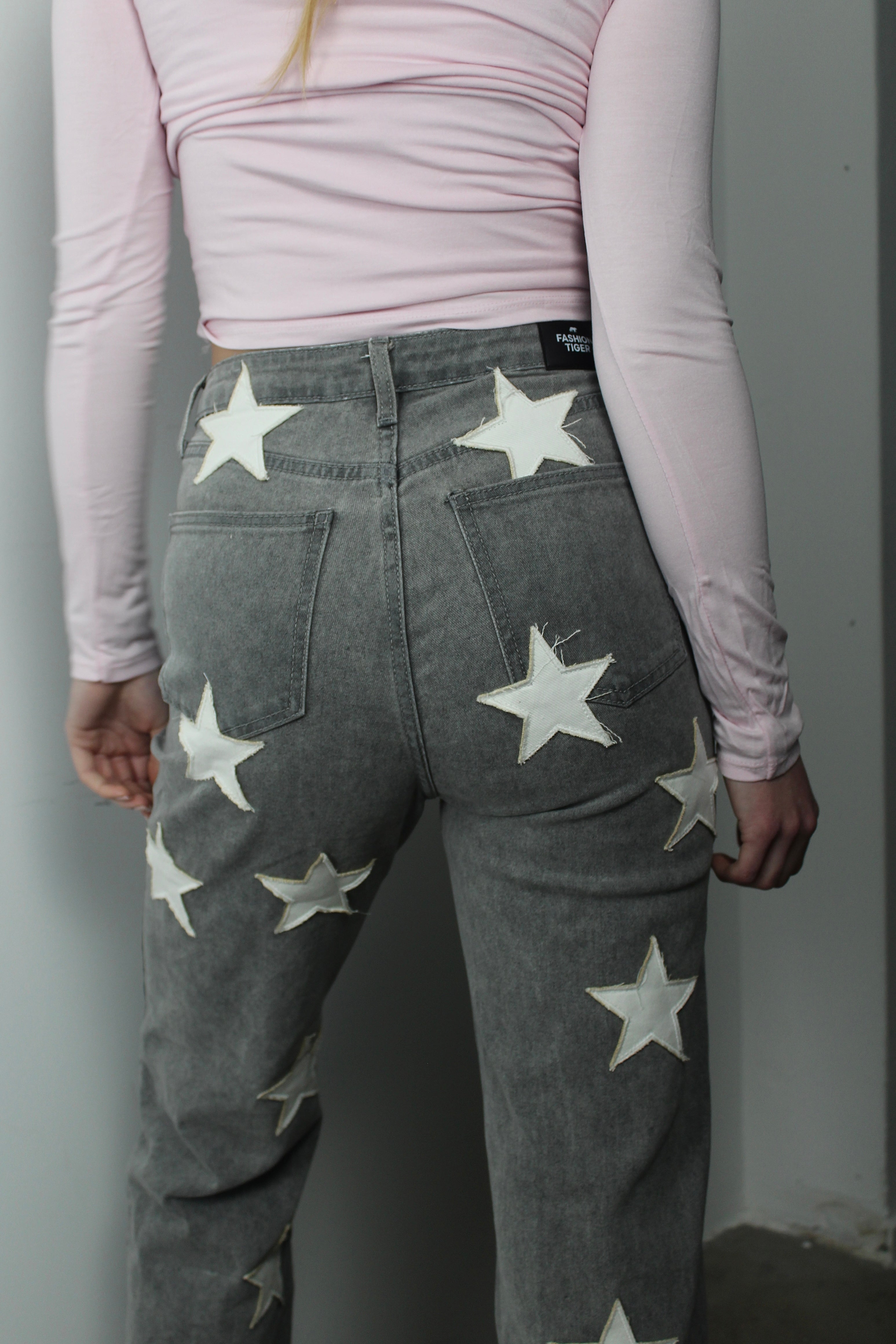 Counting stars jeans - grey/white