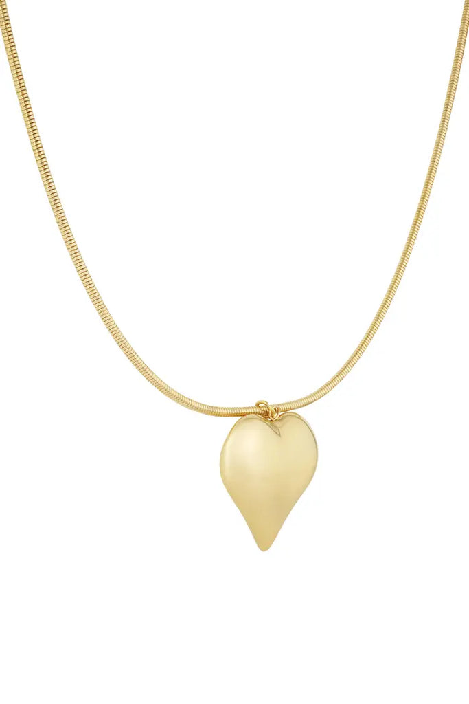 Bold heart necklace - goud