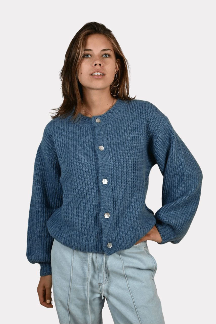 Brooklyn cardigan - jeans blauw