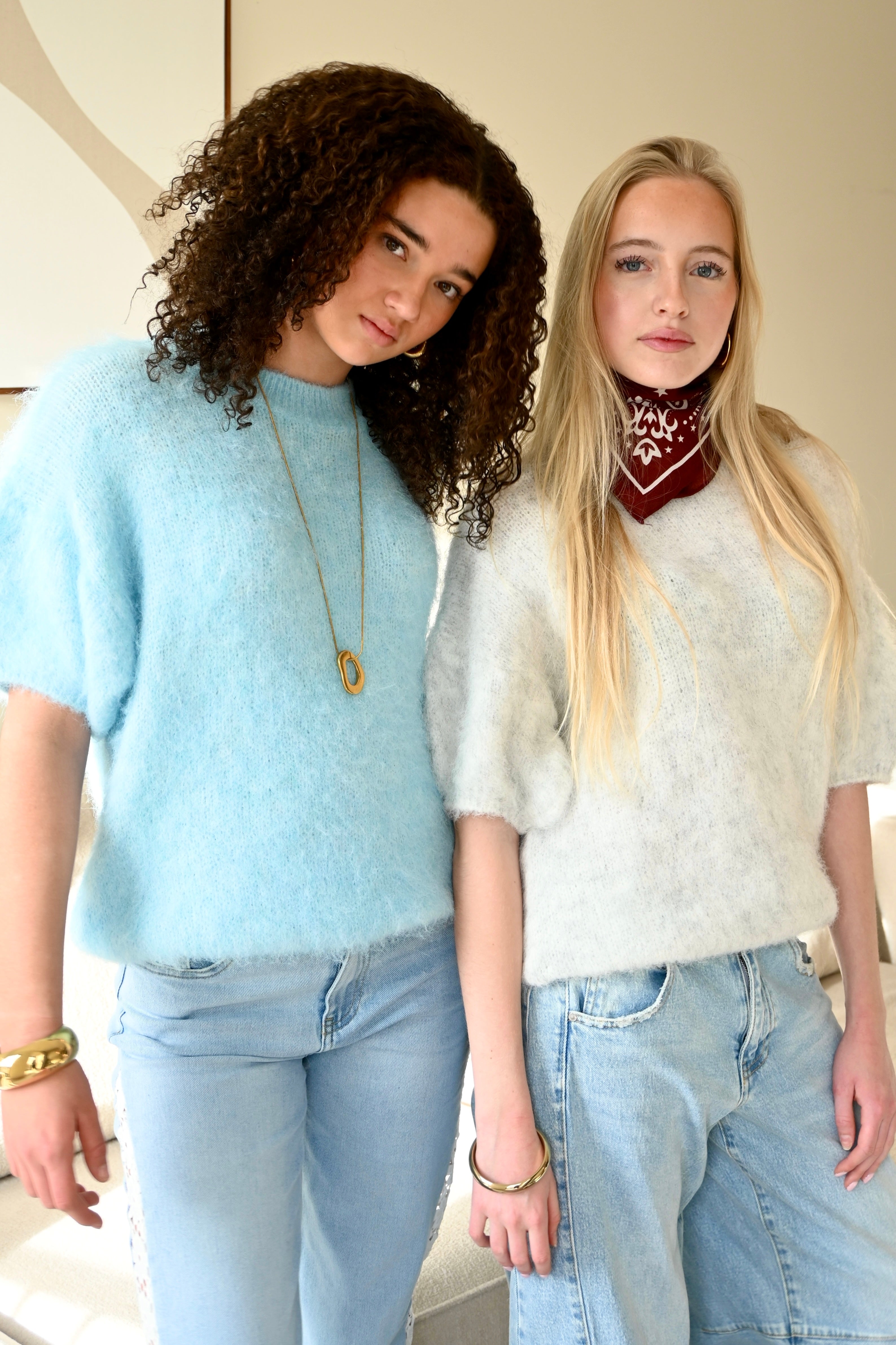 Faye knit short sleeve - grijs - Fashiontiger 3