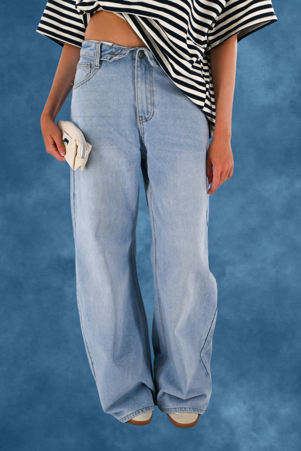Folded barrel jeans - blauw - Fashiontiger 3