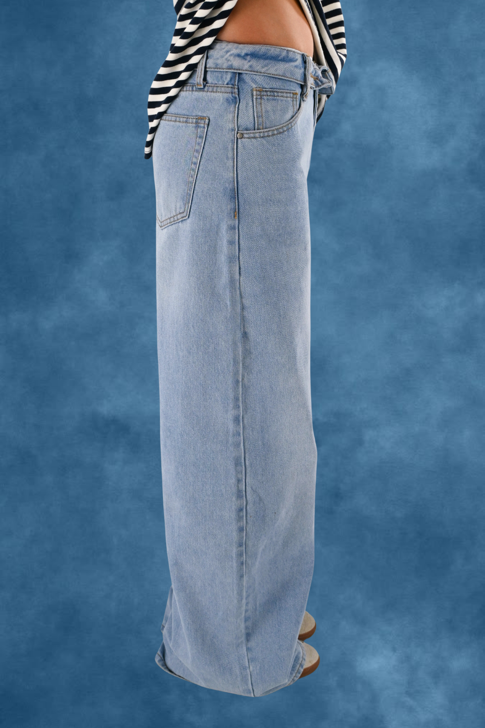 Folded barrel jeans - blauw - Fashiontiger 4