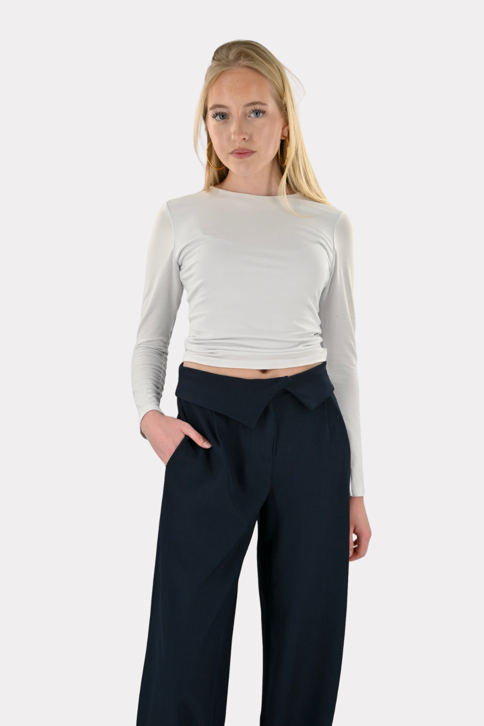 Folded pantalon - navy - Fashiontiger 1
