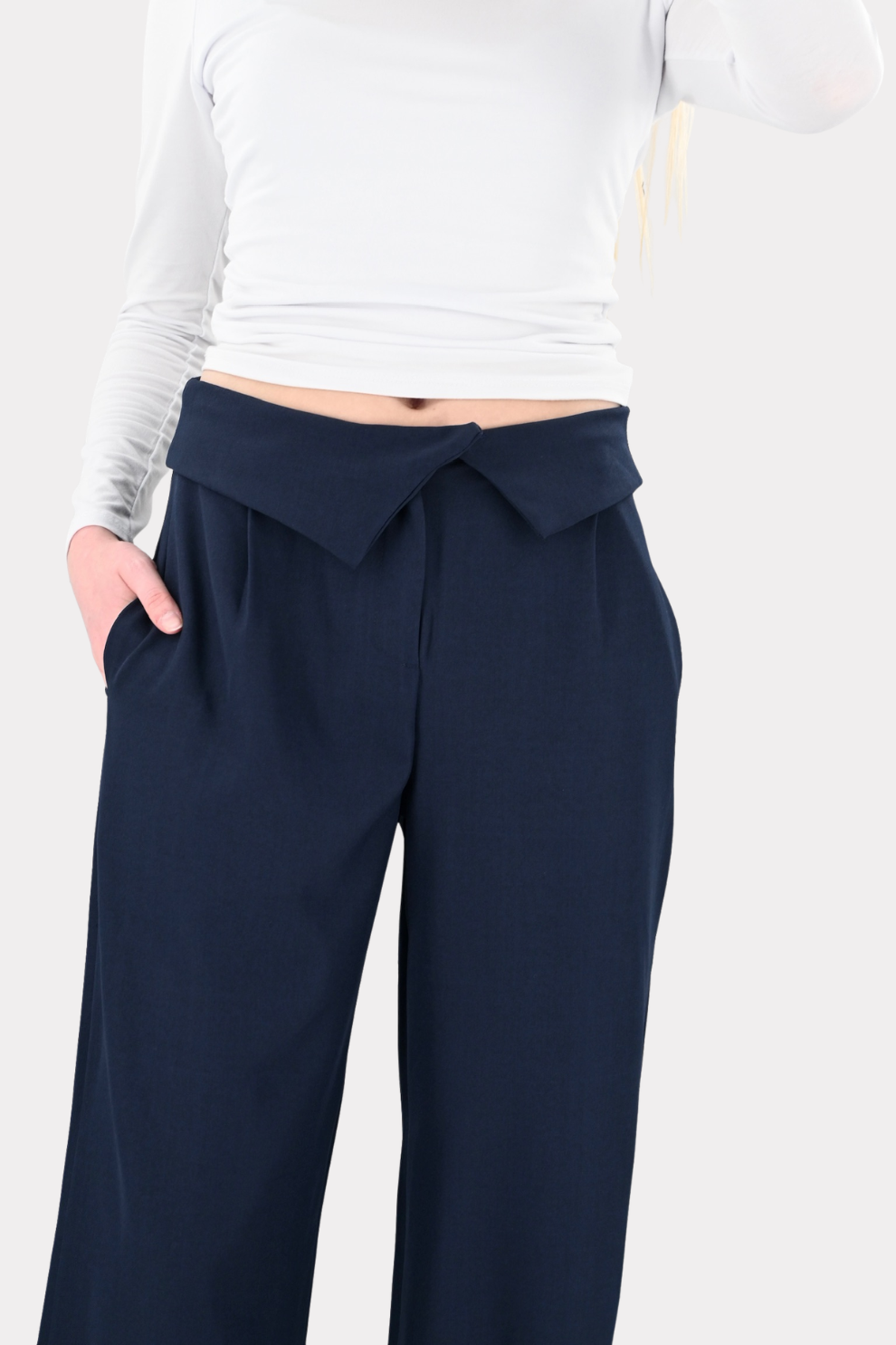Folded pantalon - navy - Fashiontiger 2