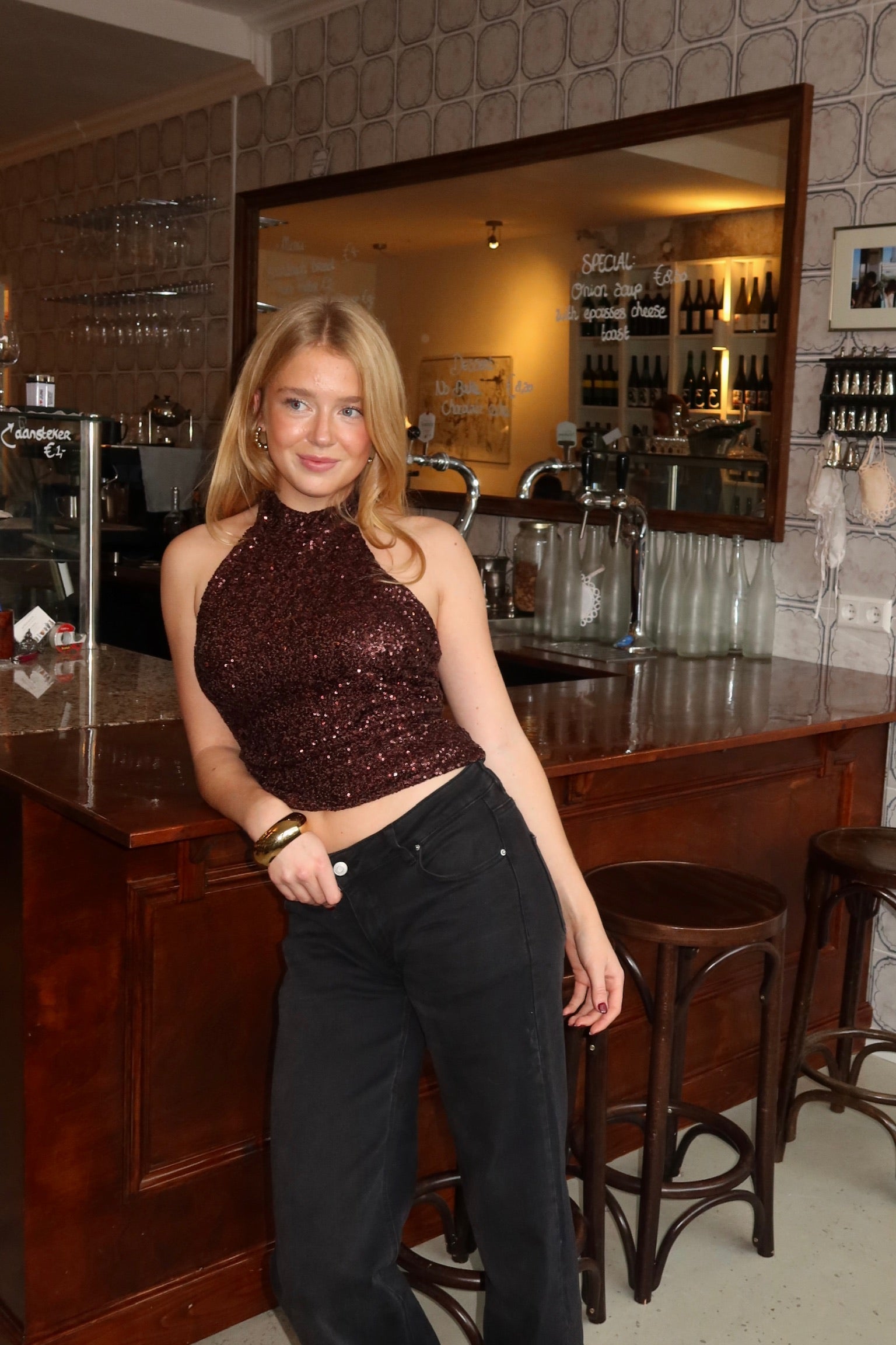 Party-glow-top-brown-fashiontiger