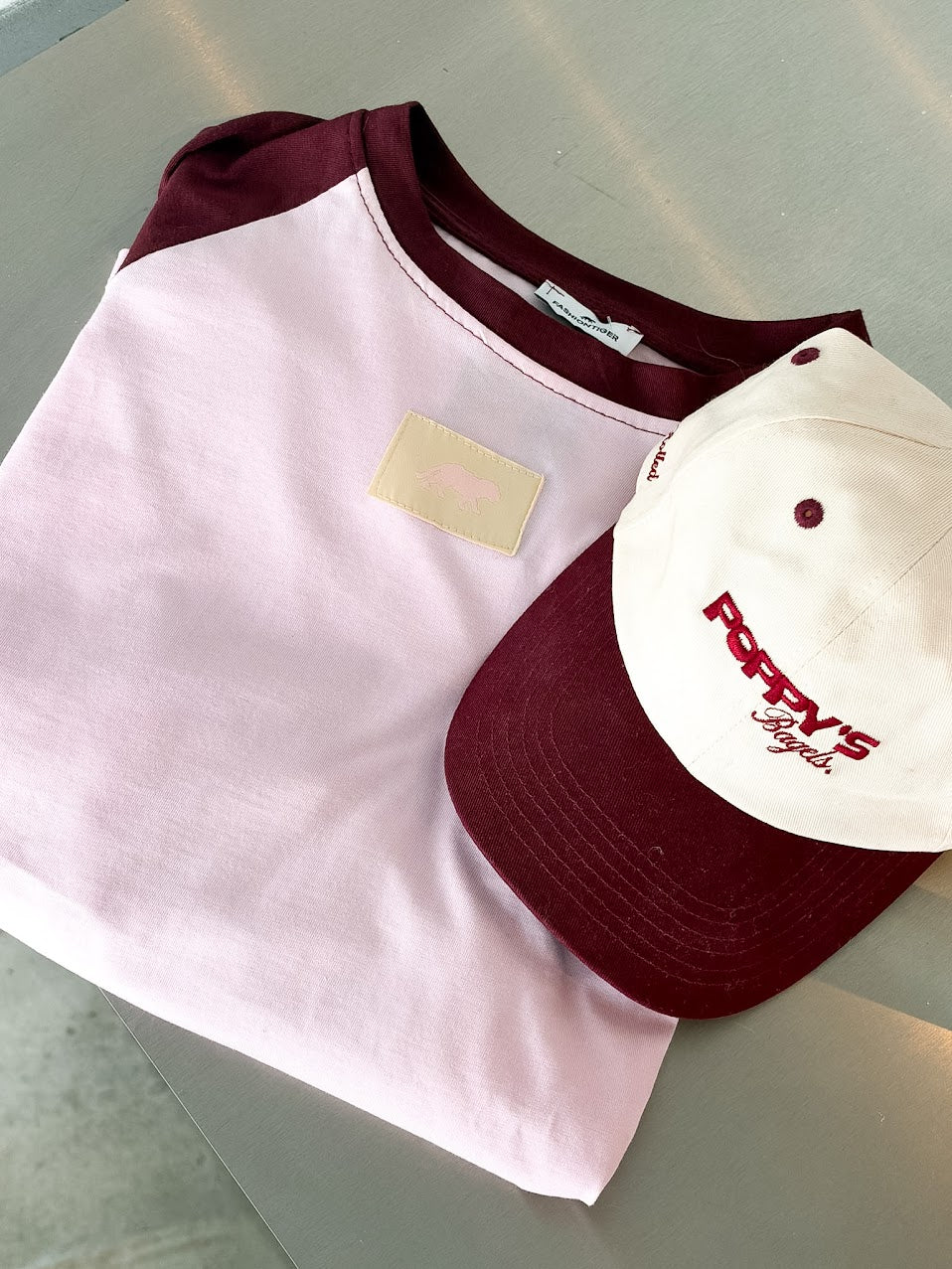 T-shirt de baseball à manches longues Tiger - bordeaux/rose