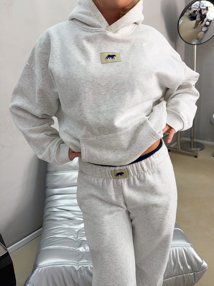 Tiger star lounge hoodie - grijs