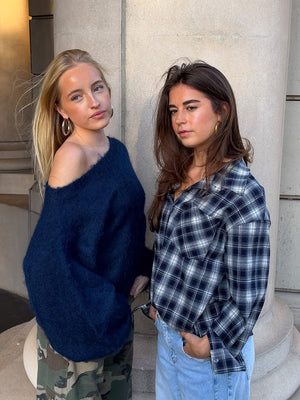 Maira off shoulder knit - navy