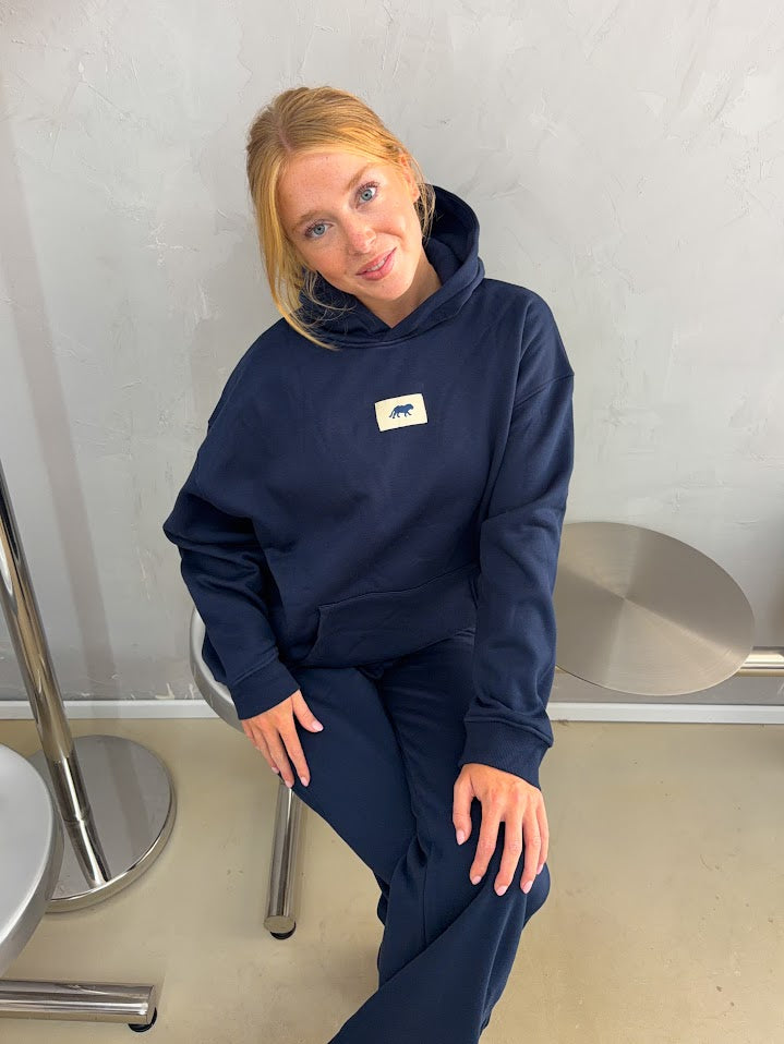 Tiger star lounge hoodie - navy