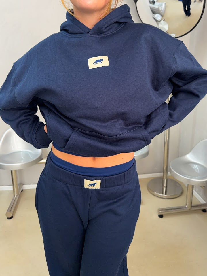 Tiger star lounge hoodie - navy