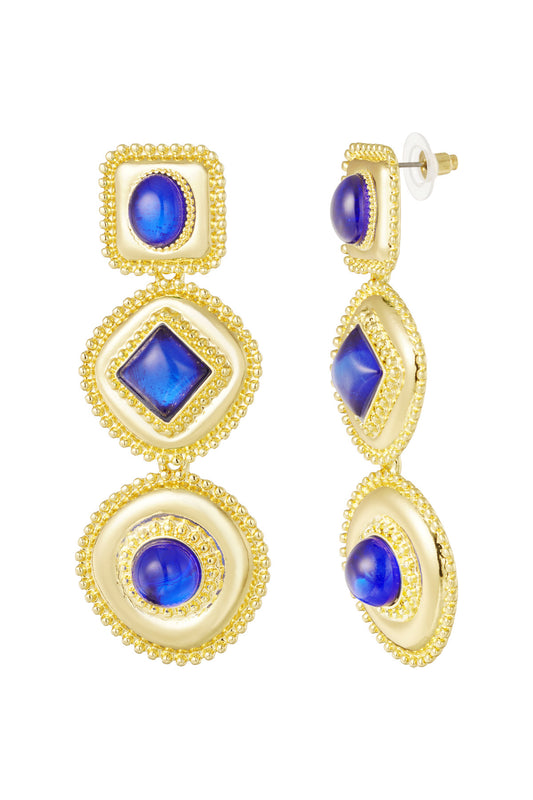 Agadir earrings blauw - goud