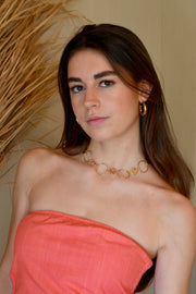 Spiral circle necklace - gold