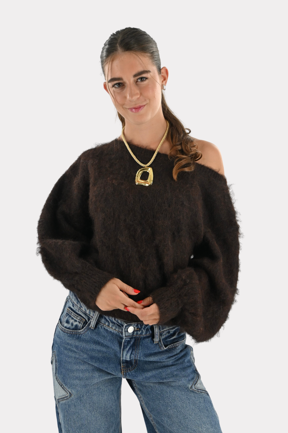 Maira-off-shoulder-knit-brown-Fashiontiger-2