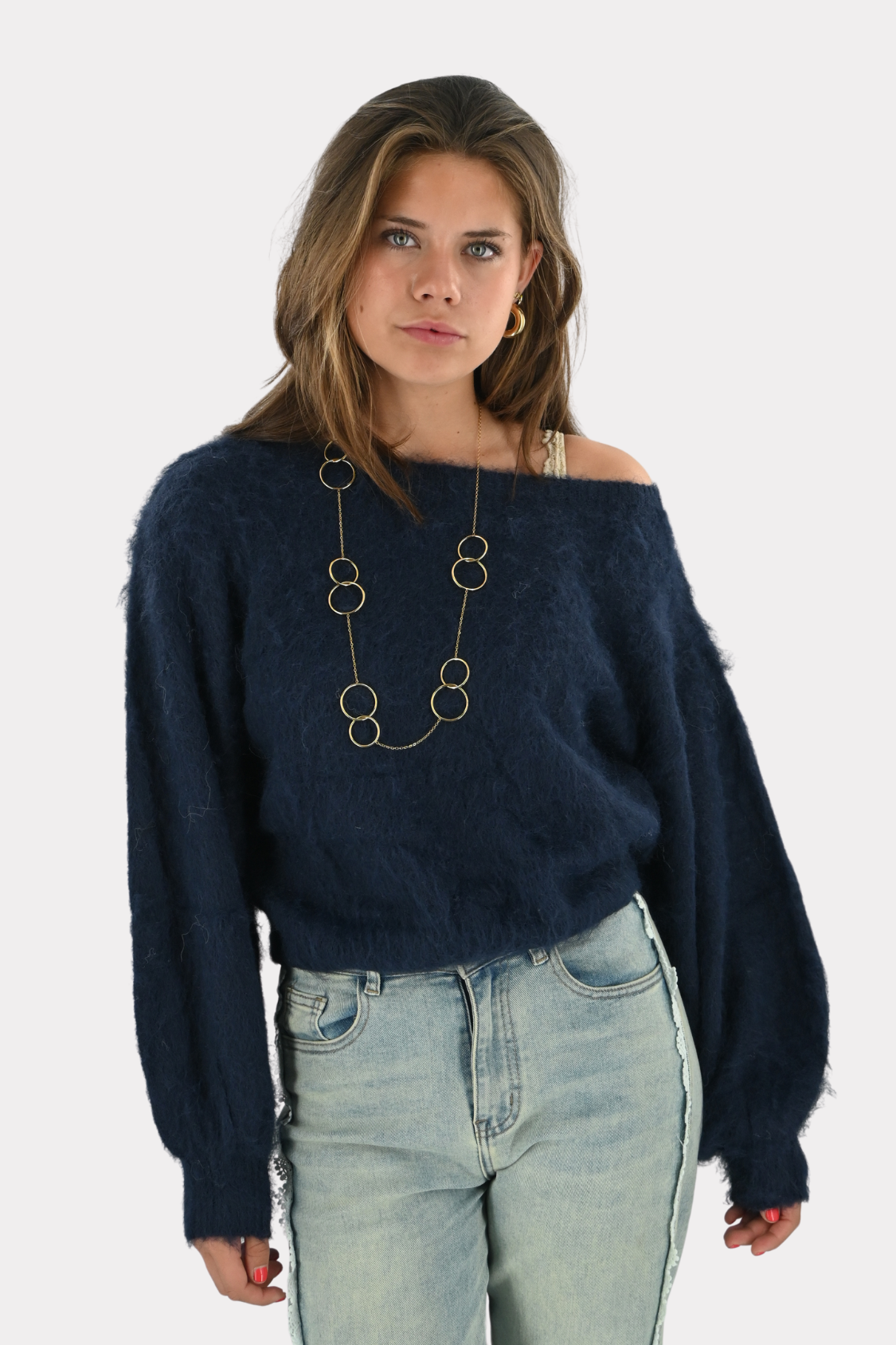 Maira-off-shoulder-knit-navy-Fashiontiger-1