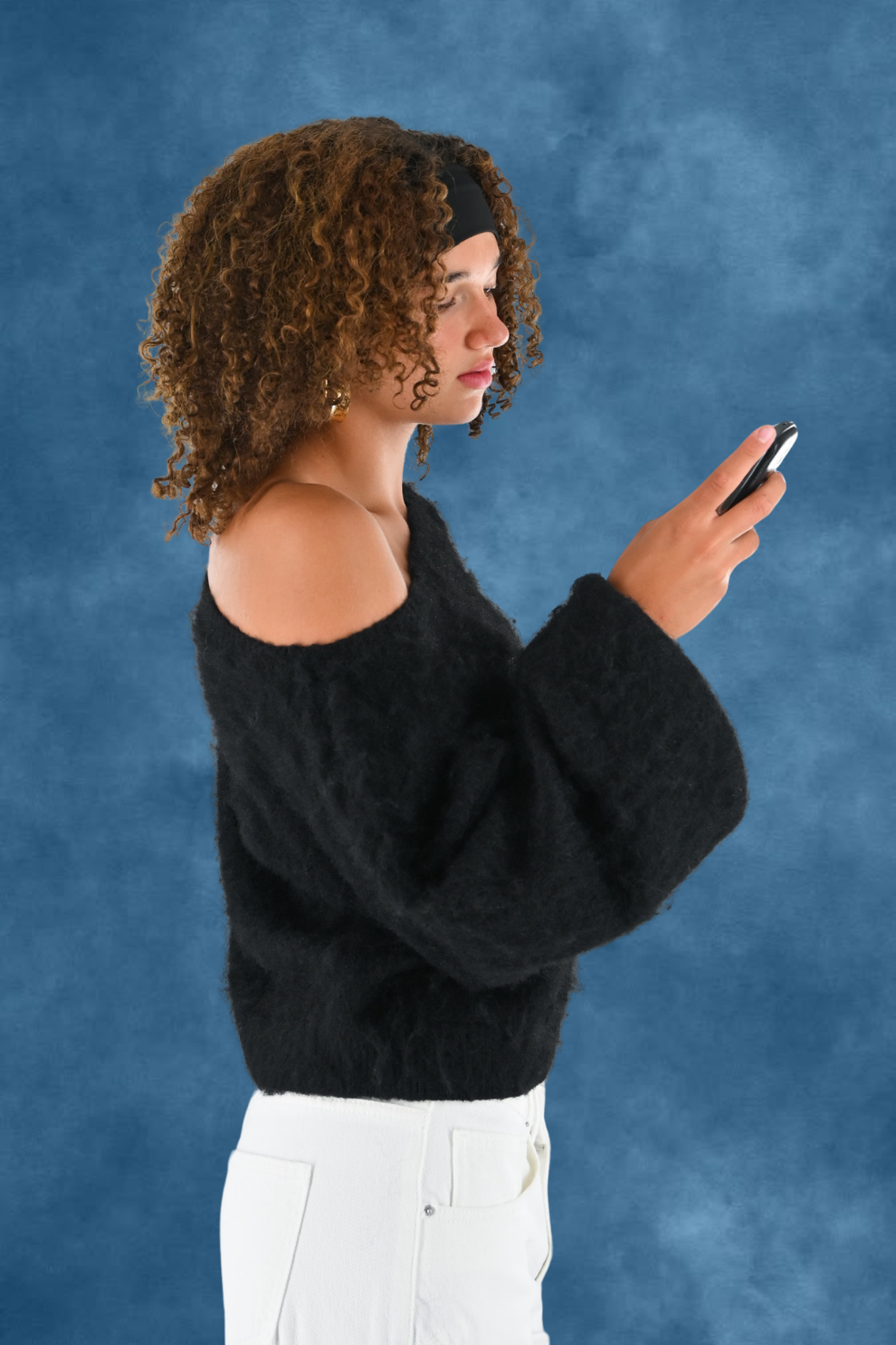 Maira off shoulder knit - zwart - Fashiontiger 6