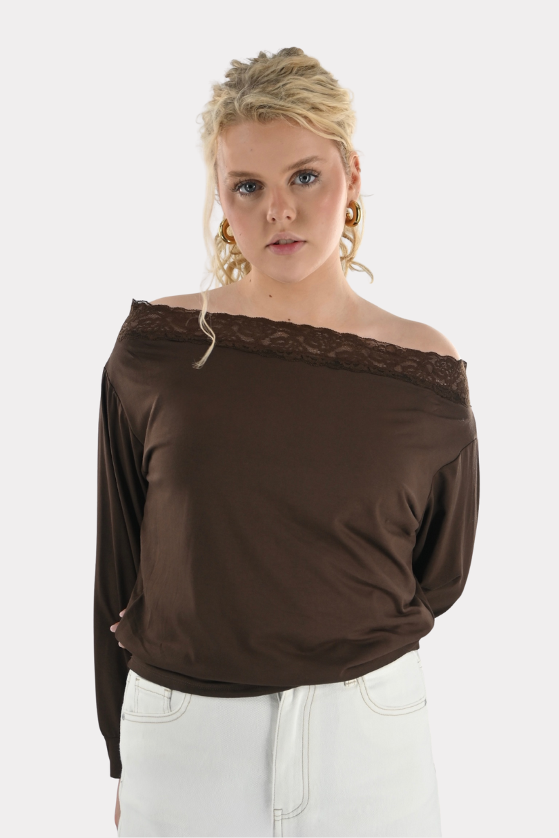 Michelle lace top - bruin - Fashiontiger 2