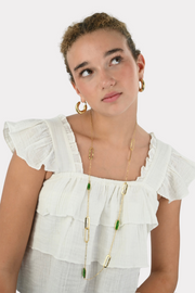 Mystery charm necklace - goud/groen