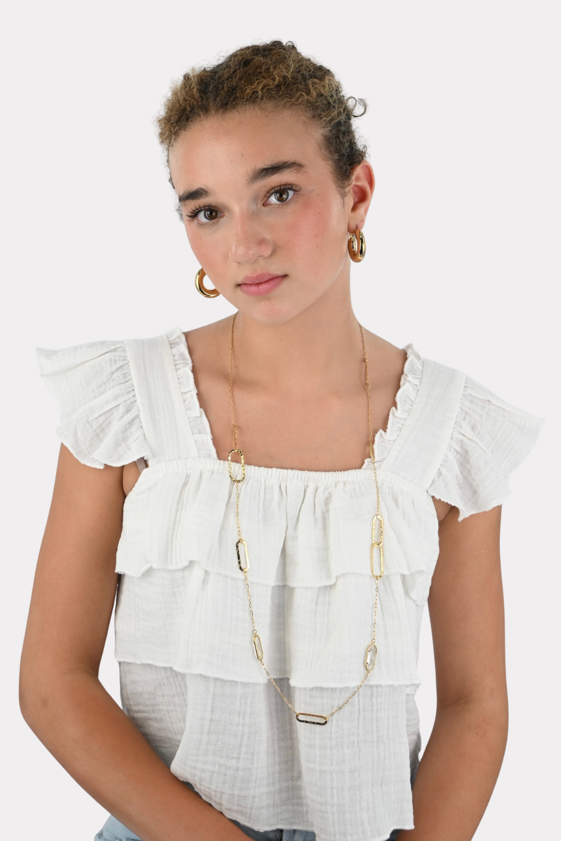 Mystery charm necklace - goud/wit