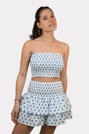 Porto tube top white blue