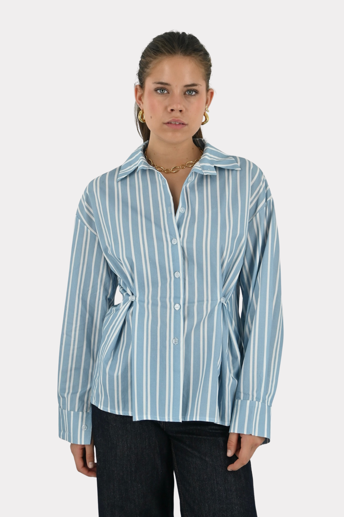 Fay-blouse-striped-blue/white-fashiontiger-1