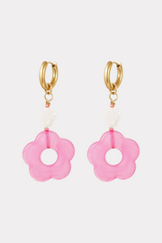 Shell flower oorbellen gold/pink fashiontiger